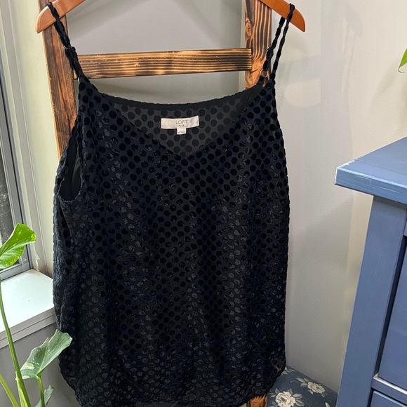 LOFT Tops - LOFT Black Textured Velvet Tank